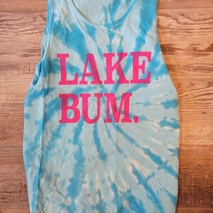 Vibrant Blue and Pink Sleeveless Tank Top